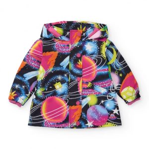 Tuc Tuc Giacca impermeabile per bambina con stampa di pianeti e stelle in colori vivaci dark blue