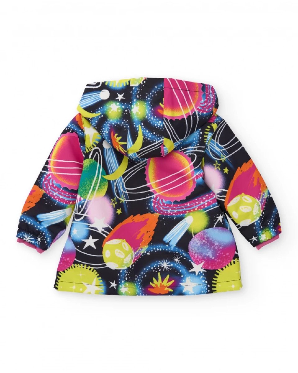 Tuc Tuc Giacca impermeabile per bambina con stampa di pianeti e stelle in colori vivaci dark blue - immagine 3