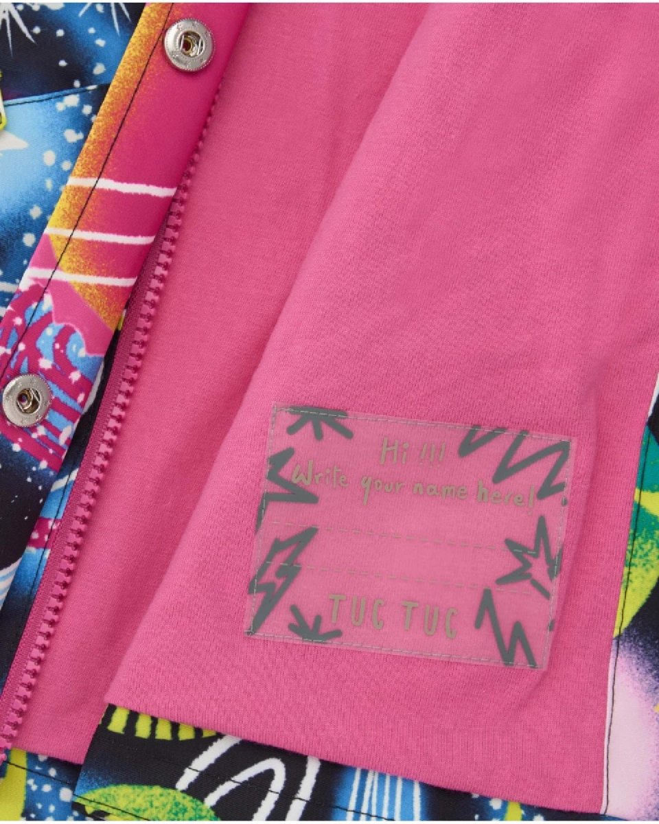 Tuc Tuc Giacca impermeabile per bambina con stampa di pianeti e stelle in colori vivaci dark blue - immagine 5