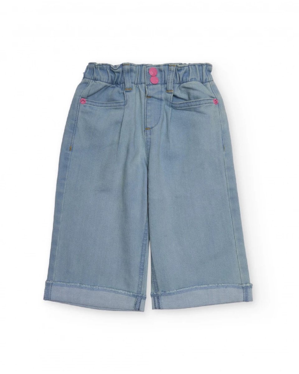 Tuc Tuc Jeans per bambina azzurri con ricamo di razzo DENIM BLUE - immagine 2