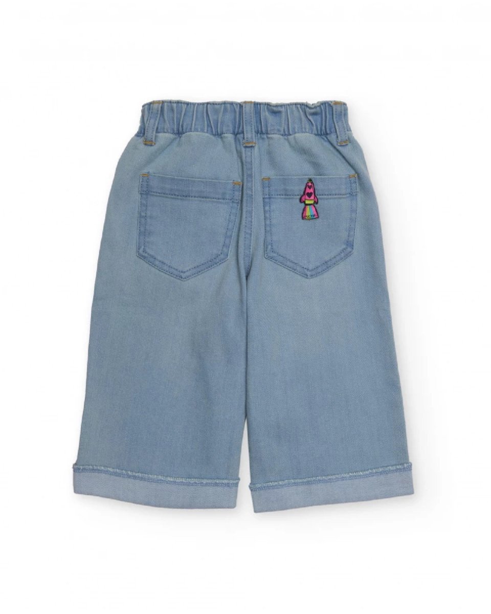 Tuc Tuc Jeans per bambina azzurri con ricamo di razzo DENIM BLUE - immagine 3