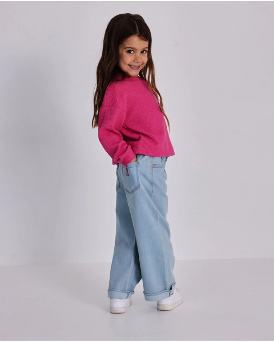 Tuc Tuc Jeans per bambina azzurri con ricamo di razzo DENIM BLUE - immagine 4