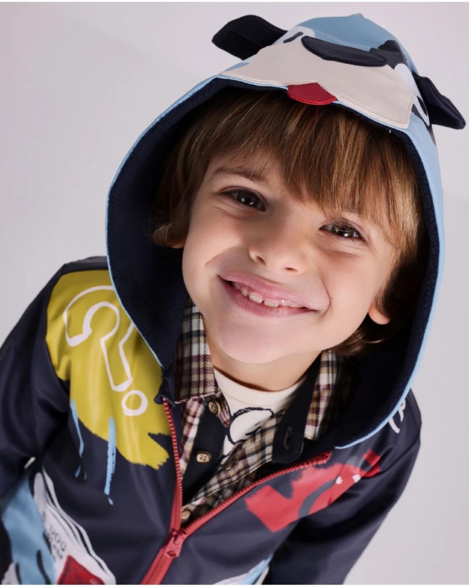 Tuc Tuc Impermeabile per bambino blu navy con cappuccio divertente 11399732 dark blue - immagine 3