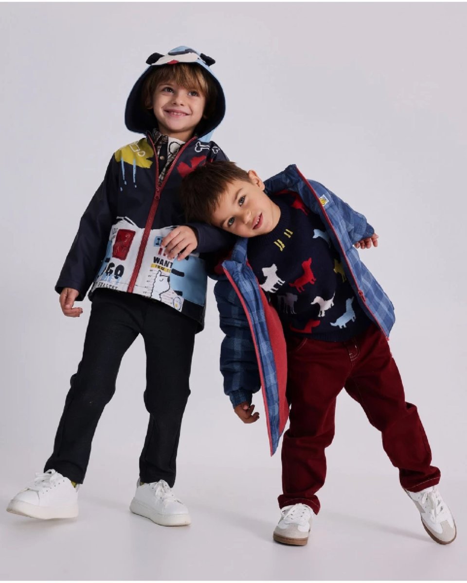 Tuc Tuc Impermeabile per bambino blu navy con cappuccio divertente 11399732 dark blue - immagine 4