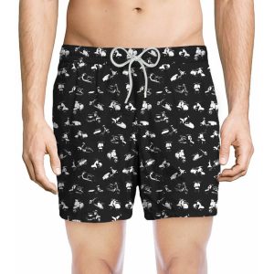 ZEYBRA Boxer fantasia vespa fondo nero costume da bagno uomo