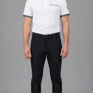 Abbigliamento Equitazione Uomo Pantaloni Oxford Nero per Allenamento e Concorso
