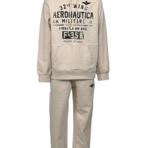 areonauticamilitare tuta leggera stampanta con cappuccio color sabbia BLEACHED SAND