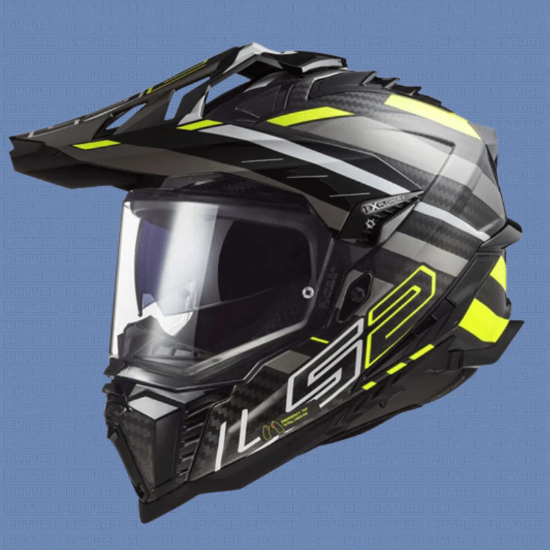 Casco Adventure LS2 MX701 C EXPLORER Carbonio 2206 Edge nero giallo - immagine 2