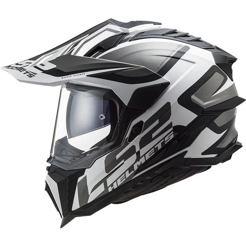 Casco adventure LS2 MX701 EXPLORER ALTER titanio bianco opaco - immagine 3