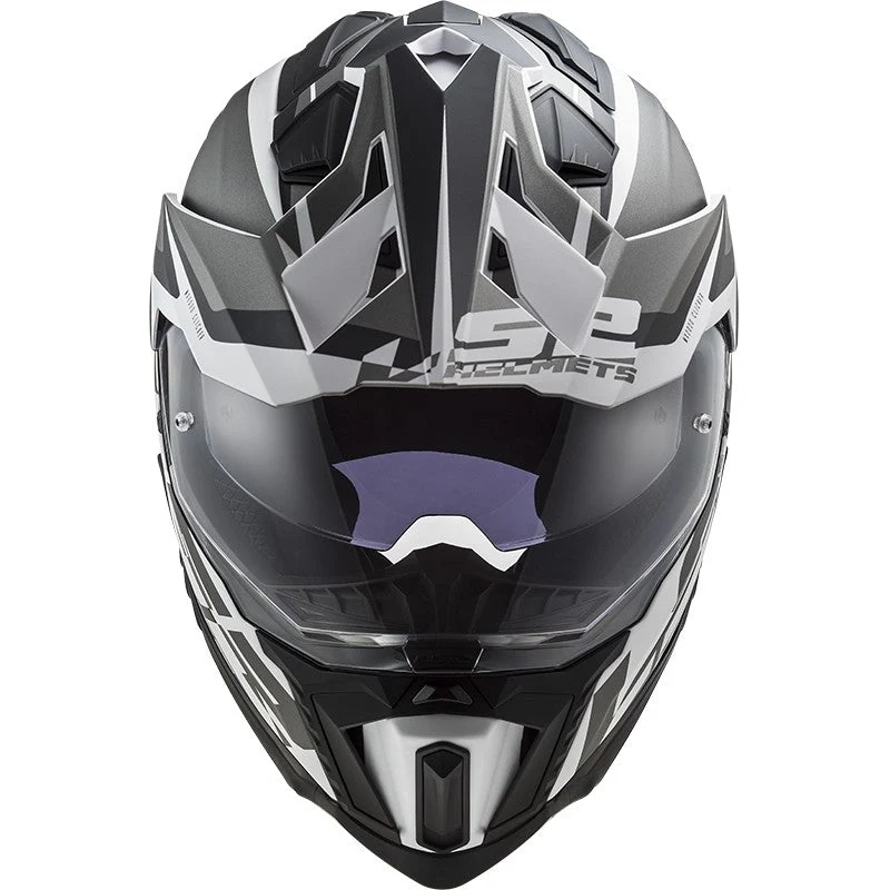 Casco adventure LS2 MX701 EXPLORER ALTER titanio bianco opaco - immagine 4