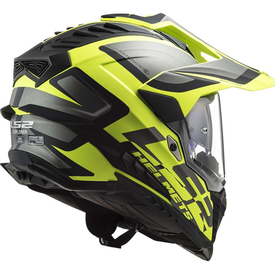 Casco adventure LS2 MX701 EXPLORER in Fibra ALTER titanio giallo - immagine 3