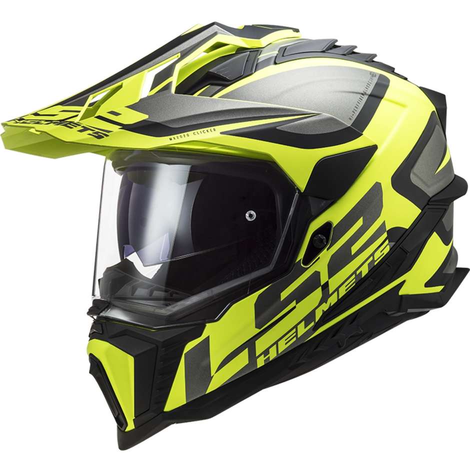 Casco adventure LS2 MX701 EXPLORER in Fibra ALTER titanio giallo - immagine 2