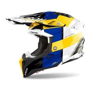 Casco Airoh Aviator 3 Monarch Blue/Yellow Gloss