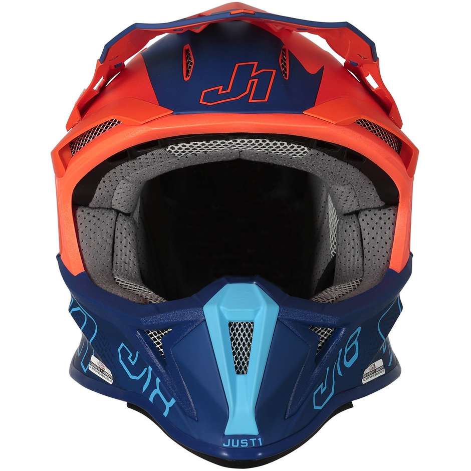 Casco cross enduro Just1 J18 Mips Vertigo arancio blu - immagine 5