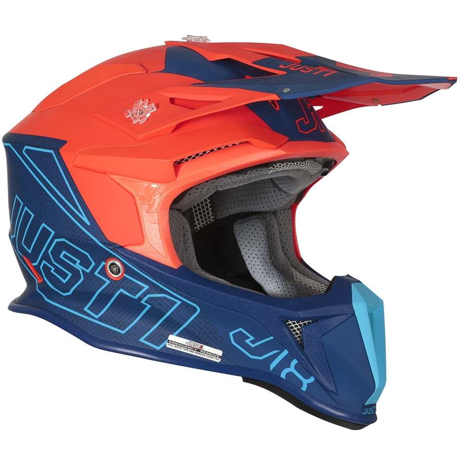 Casco cross enduro Just1 J18 Mips Vertigo arancio blu - immagine 2