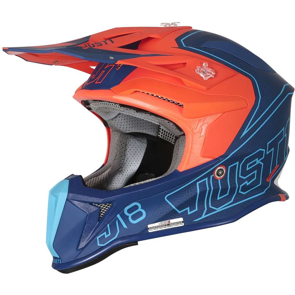 Casco cross enduro Just1 J18 Mips Vertigo arancio blu - immagine 3