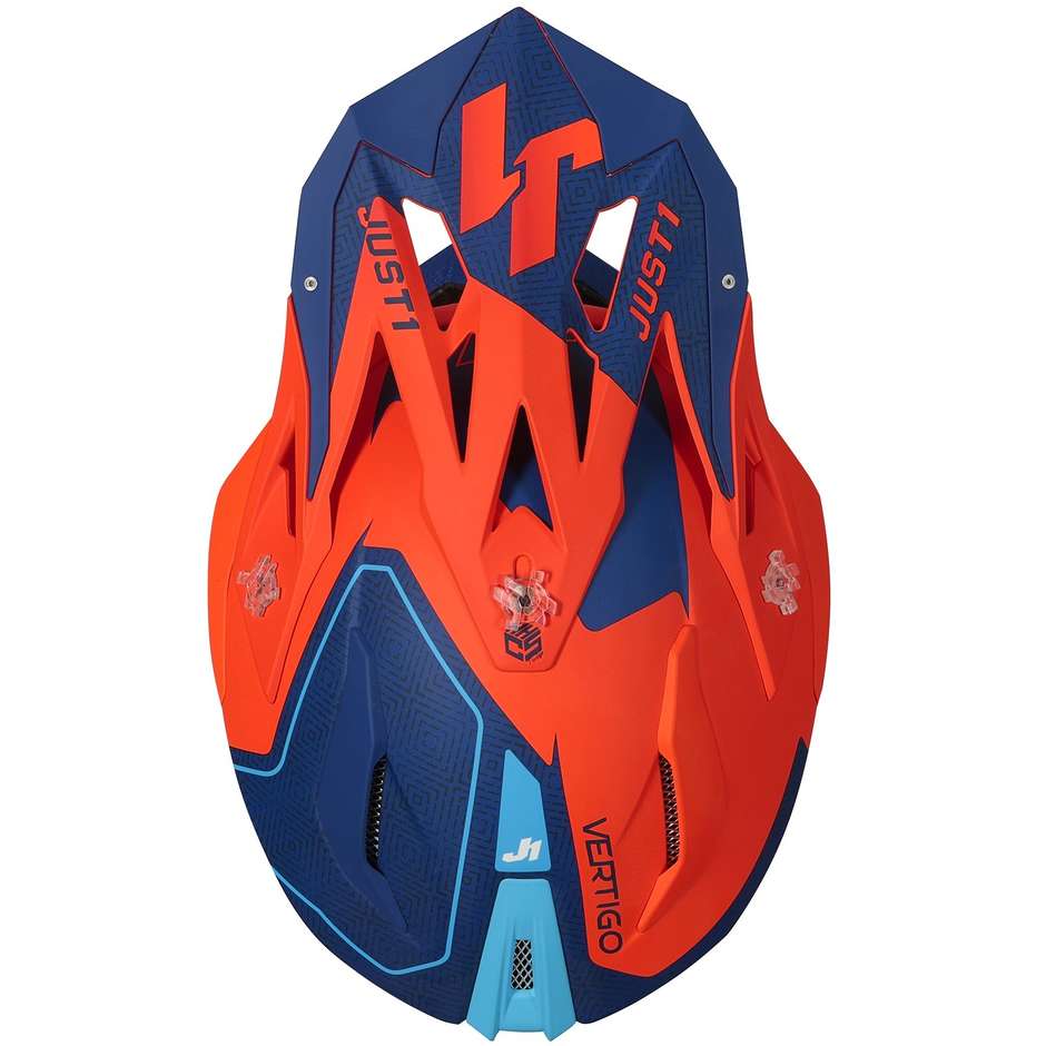 Casco cross enduro Just1 J18 Mips Vertigo arancio blu - immagine 4