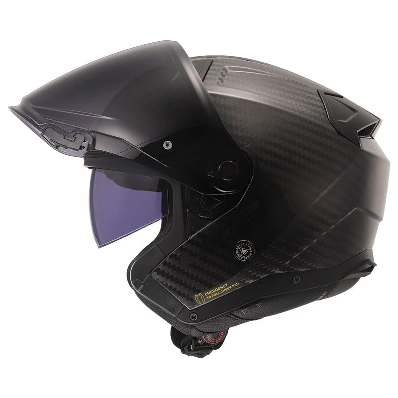 Casco jet LS2 Infinity 2 OF603 Carbon lucido + interfono LS2 4x UCS Cardo integrato - immagine 7