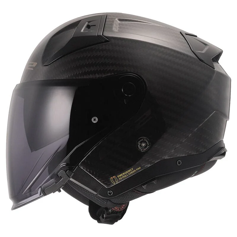 Casco jet LS2 Infinity 2 OF603 Carbon lucido + interfono LS2 4x UCS Cardo integrato - immagine 6