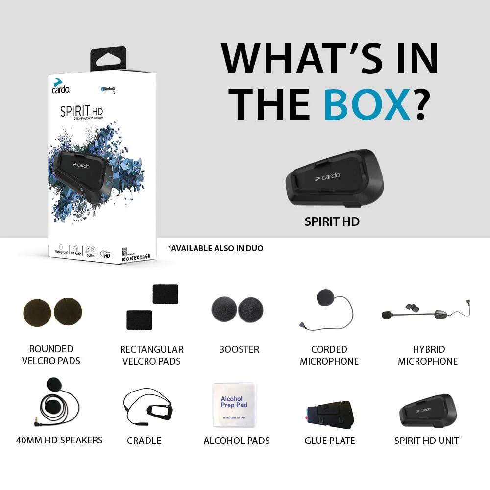 Sistema Comunicazione Bluetooth CARDO SPIRIT HD SINGLE - immagine 5