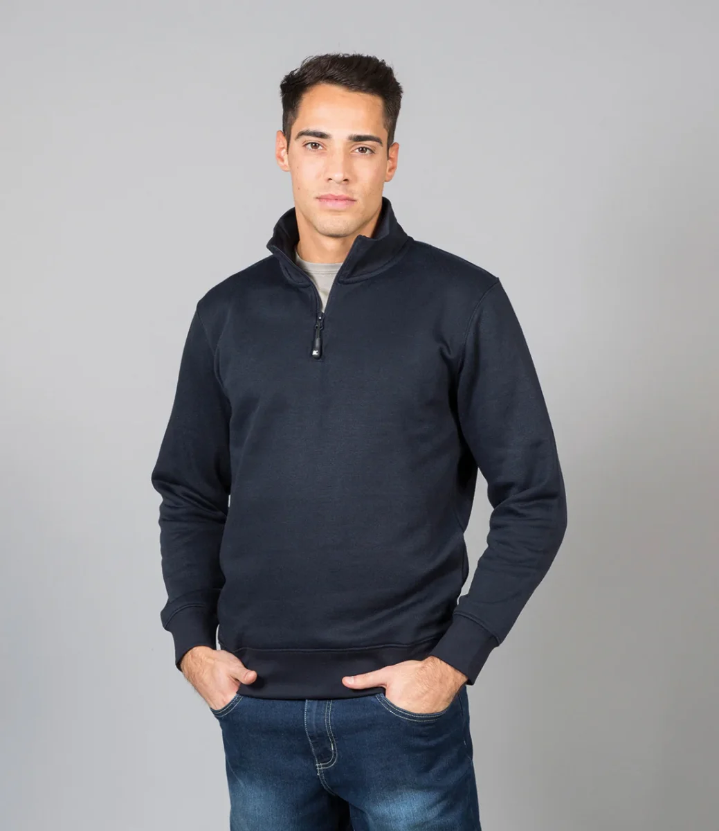 FELPA CON MEZZA ZIP JRC PAMPLONA UOMO - immagine 2