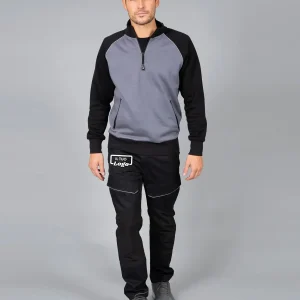 PANTALONE UOMO MULTITASCHE CON LOGO RICAMATO LATO TASCA GAMBA DESTRA