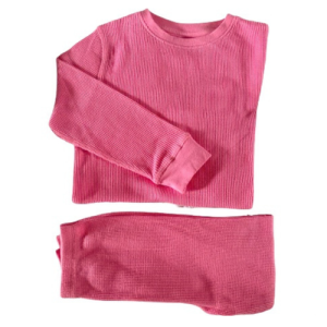 Waffle Set Rosa Pink – Maglietta e Leggings in cotone nido d’ape