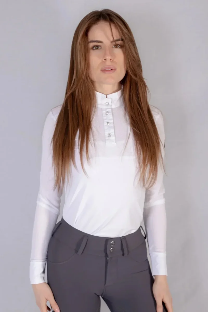 Polo da concorso equitazione donna “Cloe” – Manica lunga - immagine 2