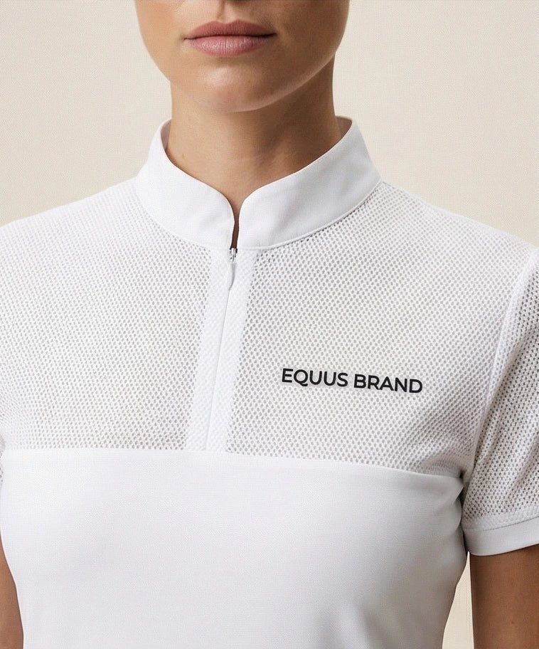 Polo da concorso equitazione donna “Maya” – Bianca - immagine 3