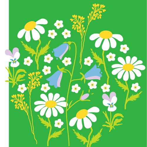 Abito smanicato da donna Fiori verde Summer Days