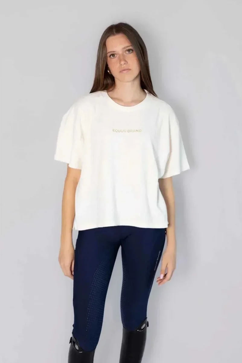 T-SHIRT SPUGNA AVANAT-Shirt in tessuto spugna Avana Oversize | Sostenibile e Moderna - immagine 2